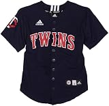 MLB Boys' Minnesota Twins Screen Print Baseball Jersey, Dark Navy, Medium