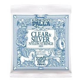Ernie Ball 2403 Ernesto Palla, Nylon-Tie End, Clear & Silver Classical Guitar String Set