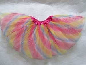 Girls Kids Tutu Party Ballet Dance Wear Dress Skirt Pettiskirt Costume Tulle USA (rainbow)