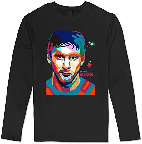 QDYJM Men's Lionel Messi Wpap Barcelona CR7 Long Sleeve T Shirt- Black