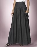 Jeanology Gently pleated, high-waisted skirt (misses 8 BLACK)