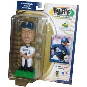 2001 MLB Playmakers Bobbing Head Doll - Ichiro Suzuki - Seattle Mariners - White Jersey Version