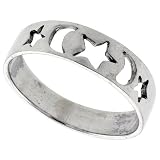 SterlingSilverCutOutMoon&StarsRingsize8