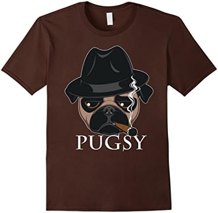Men's "Pugsy" Mobster Mafia Gangster Thug Style Pug Dog Tee Shirt 3XL Brown