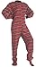 Red & Grey Plaid Flannel w/ Hearts Adult footie Footed Pajamas w/ Drop-seat