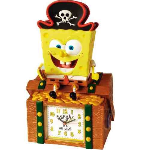 Sponge Bob Schwammkopf Figuren-Wecker Spongebob Groesse: ca. 40 cm Farbe: hellbraun Lieferumfang: Batterien nicht enthalten