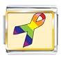 Rainbow Ribbon Awareness Italian Charms Bracelet Link