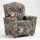 Children's Home Theater Recliner with Cupholder Material: Peace Blue