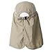 Towallmark UV 50+ Protection Outdoor Multifunctional Flap Cap with Removable Sun Shield and Mask Perfect for Fishing, Hiking, Garden Work Outdoor Activities, Khaki
