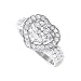 Sterling Silver Round Shaped Clear Cubic Zirconia Pave Set 13 x 12mm Heart Polished Finish 4mm Band Ring Size 5, 6, 7, 8, 9, 10