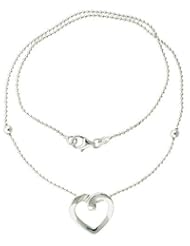 Sterling Silver Bracelet with a Heart Slide 7"