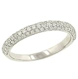 Ladies 3-Sided Pave Diamond Wedding Band .55cttw