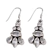 Sterling Silver Zircon Dangle-Earrings Handmade Jewelry 1.5 inch