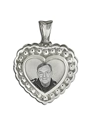 Sterling Silver Heart Cremation and Hair Locket w/ Clear Front Over 3/4 inch x 3/4 inch in Sterling Silver