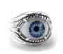 Sterling Silver Fanged Gothic Eyeball Eye Ring(Sizes 8,9,10,11,12,13)