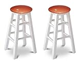 2 Natural White 29" Custom Specialty Man Cave Barstools with Copper Glitter ....