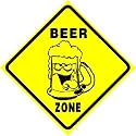BEER ZONE alcohol bar novelty NEW joke sign