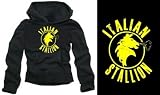 Coole Fun T-Shirts ITALIAN STALLION Kapuzensweatshirt, schwarz/gelb, Groesse: XL