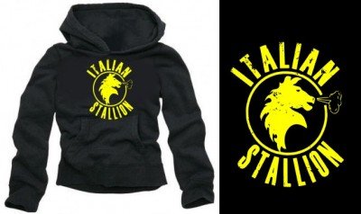 Coole Fun T-Shirts ITALIAN STALLION Kapuzensweatshirt, schwarz/gelb, Grösse: XXL