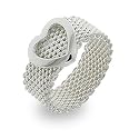 Sterling Silver Mesh Heart Ring
