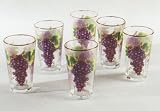 GRAPE 16oz. Tumblers Glass Set of 6 Glasses *NEW!*