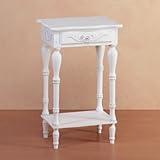 Carved White Side Table