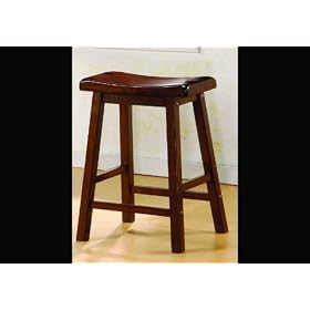 Dark Walnut Finish Bar Stool Wooden Home Barstool Set by Coaster
