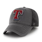 MLB Texas Rangers Mens Saluki Stretch Cap, One-Size, Dark Charcoal