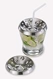 Zack 20504 CAPPA drinking glass cover set of 2 3.55 inch Stainless Steel