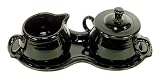 Fiesta Covered Creamer and Sugar Set with Tray, Black