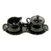 Fiesta Covered Creamer and Sugar Set with Tray, Black