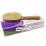 VelvetBreeze - Natural Bamboo Hair Brush with Wooden Bristles Pins - For Women's All Types of Hair - Improve Your Hair Growth and Prevent Hair Loss - Massage Scalp For Strong Hair