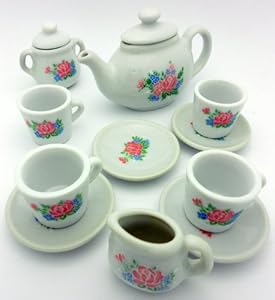 Amazon.com: Kids Porcelain Large 12 Piece Tea Set: Toys & Games