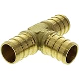 Everflow PXTE0058-NL Lead Free 5/8-Inch Pex Barb Brass Tee