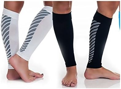 Calf compression sleeve - Men and women's leg compression sleeve- 1 pair (S/M, Black)