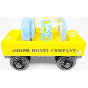 Thomas the Tank Engine Wooden Sodor Honey Barrel Company Train Car with removable Real... by 