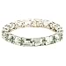 Sterling Silver Green Amethyst Rectangular-Cut Bracelet, 7.25"