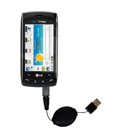 Retractable USB Cable for the LG Ally with Power Hot Sync and Charge capabilities - uses Gomadic TipExchange Technology