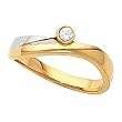 14K Two-Tone Gold Solitaire Diamond Ring - 0.06 Ct.
