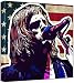 Kings Of Leon - Pop Art Print (Comic Effect; Grungy Stars & Stripes Background) 30 x 30 x 2 cm Medium Square Deep Box Canvas