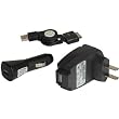 Zune HD 16GB 32GB Accessories. Premium 3-piece Value Combo Pack of Brand New USB Home Wall Travel Plug in Ac Charger + USB Vehicle Cigarette Lighter Power Car Charger with Ic Chip