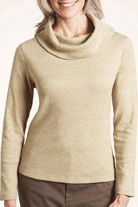 Classic Collection Cotton Rich Cowl Neck Tweed Top [T58-4014-S]