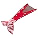 NOPTEG Kids Mermaid Tail Blanket Knitted Living Room Sofa Sleeping Bag Birthday Gift 59inch x31.5 inch (Red)