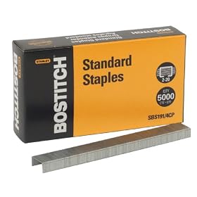 Stanley Bostitch Premium Standard Staples, 1/4 Inch Silver, 5,000 per box (SBS191/4CP): Office Products