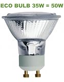 10 ECO GU10 35W = 50W Equivalent Halogen Energy Saving Bulbs