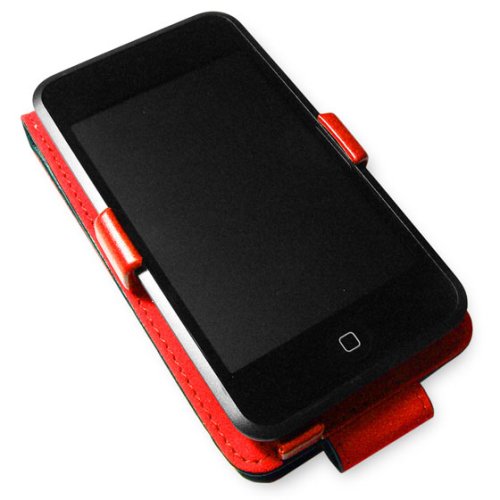 Flip Leather Case for iPod touch/Red