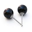 HinsonGayle AA+ Round 7.5-8.0mm Black Pearl Stud Earrings (14kWG)