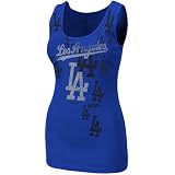 Los Angeles Dodgers Repeating Logo Women's Blue Tank Top Medium