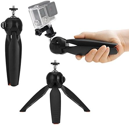 DDbest Premium 3in1 Tripod Base and Hand Stabilizer Grip for All GoPro Hero 4, Session, Black, Silver, Hero+ LCD, 3+, 3, 2, 1 , Camera and Smartphone - Strong Ball Socket / Secure Locking / Anti Slip