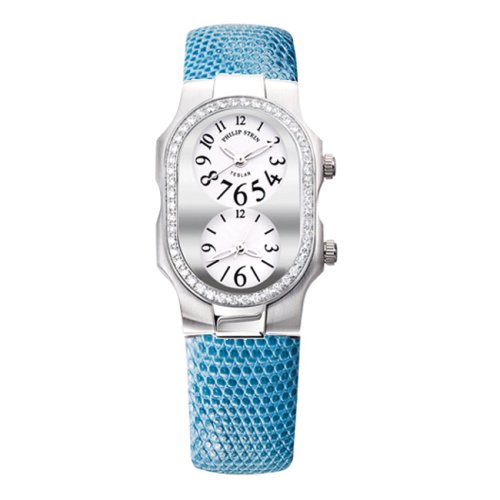 Philip Stein Teslar Womens Diamond Blue Lizard Strap Watch 1D-G-FWZ-BL